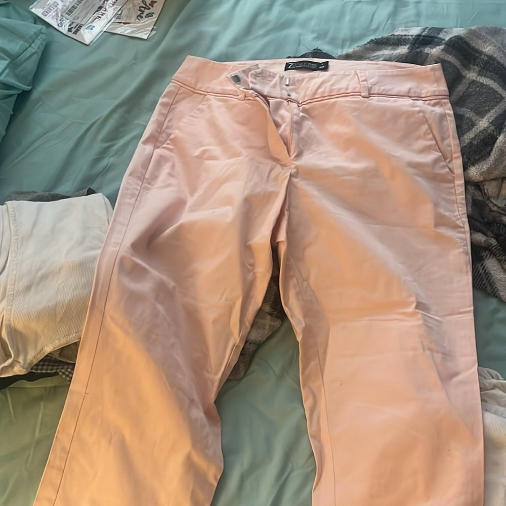 Capri cuff pant leg 7th Avenue Design Studio Pink Garment